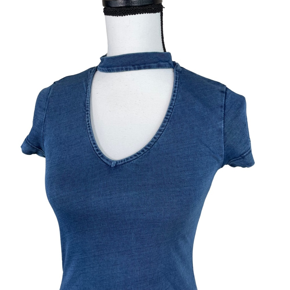 AE Soft & Sexy Choker Neck Blue Dress - Picture 7 of 7
